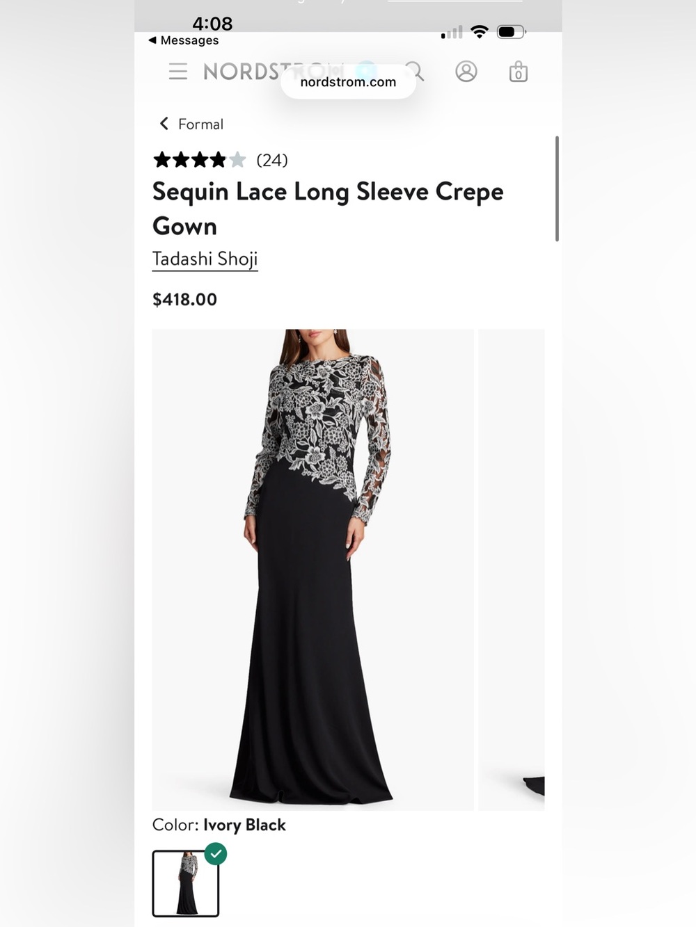 Tadashi Shoji evening gown- size 6- worn one time!